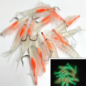 12pcs Small Shrimp Fishing Lure with hooks 65mm 3g Luminous