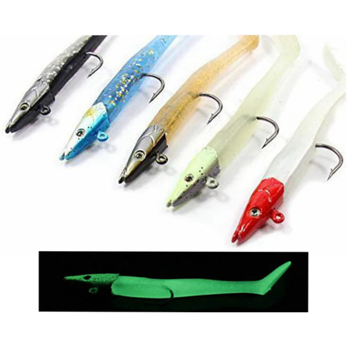 5pcs Jig Head Soft Plastic Fishing Lures with Hook Sinking Swimbaits for Saltwater and Freshwater - Image 2